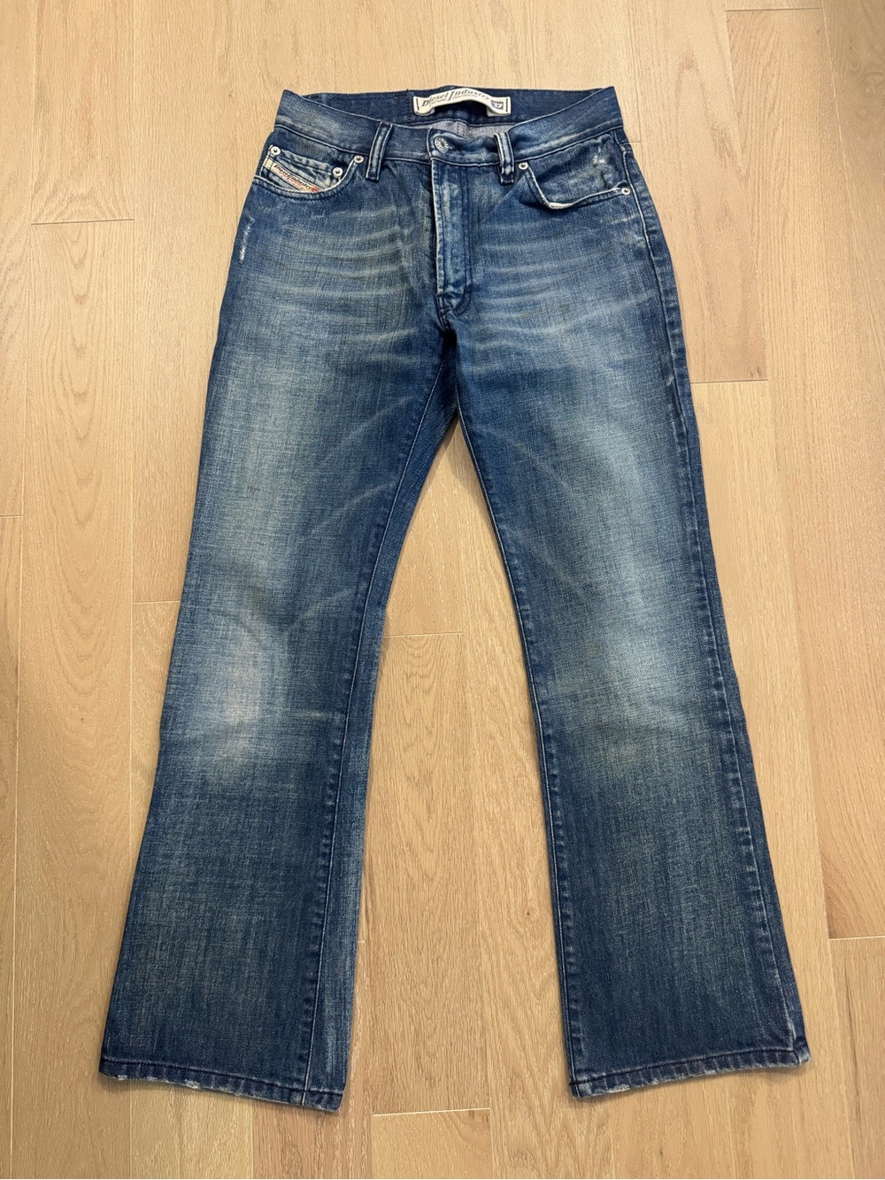 Diesel Men's Faded Blue Straight Jeans